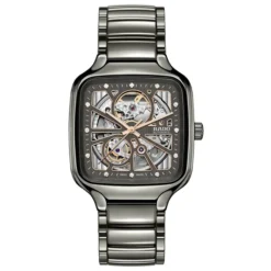 RADO TRUE SQUER AUTOMATIC OPEN HEART (SILVER )WITH OG BOX